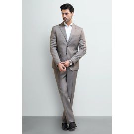 Men's Brown Striped 2-Piece Suit