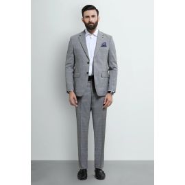 Mens Light Brown Check 2PC Suit