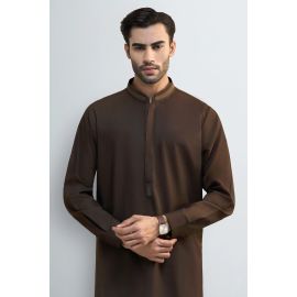 Coffee Brown Wash & Wear Shalwar Kameez