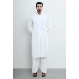 Cream Wash & Wear Shalwar Kameez