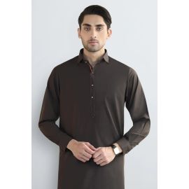 Coffee Brown Wash & Wear Shalwar Kameez