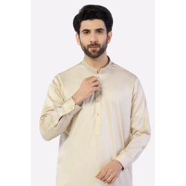 Fawn Cotton Shalwar Kameez