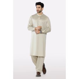Beige Cotton Shalwar Kameez