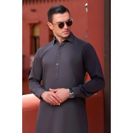 Dark Grey Wash & Wear Shalwar Kameez