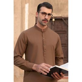 Brown Wash & Wear Shalwar Kameez