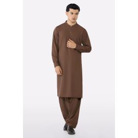 Brown Wash & Wear Shalwar Kameez