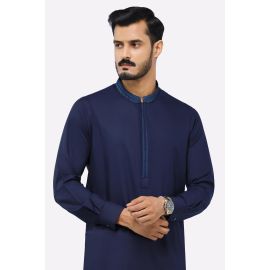 Dark Blue Wash & Wear Shalwar Kameez