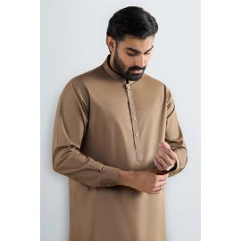 Brown Cotton Shalwar Kameez