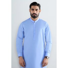 Sky Blue Cotton Shalwar Kameez