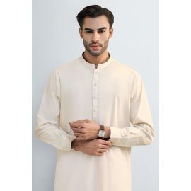Cream Cotton Shalwar Kameez