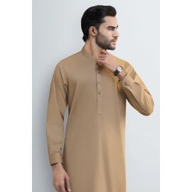 Dark Fawn Cotton Shalwar Kameez