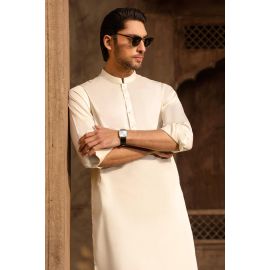 Cream Cotton Shalwar Kameez