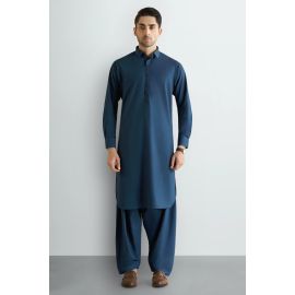 Dark Blue Wash & Wear Shalwar Kameez