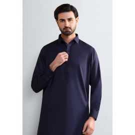Navy Blue Wash & Wear Shalwar Kameez