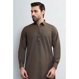 Dark Brown Wash & Wear Shalwar Kameez