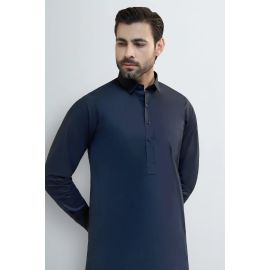 Navy Blue Cotton Shalwar Kameez