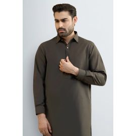 Olive Wash & Wear Shalwar Kameez
