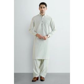 Cream Wash & Wear Shalwar Kameez