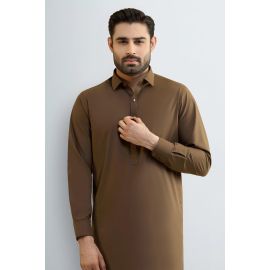 Brown Wash & Wear Shalwar Kameez