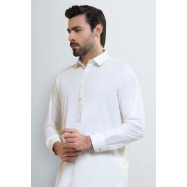 Cream Wash & Wear Shalwar Kameez