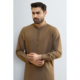 Dark Brown Wash & Wear Shalwar Kameez