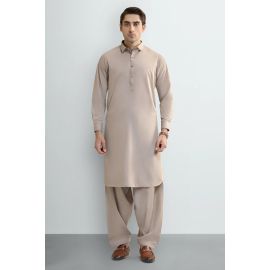 Brown Wash & Wear Shalwar Kameez