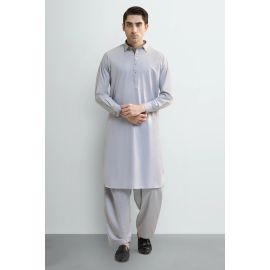 L-GREY Wash & Wear Shalwar Kameez