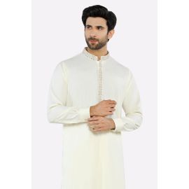Cream Wash & Wear Shalwar Kameez