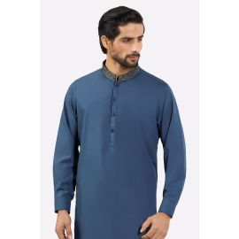 Dark Blue Wash & Wear Shalwar Kameez