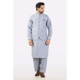 Grey Shalwar Kameez with Waistcoat