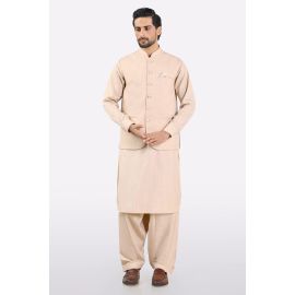 Light Brown Shalwar Kameez with Waistcoat