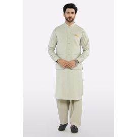 Light Green Shalwar Kameez with Waistcoat