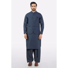 Grey Shalwar Kameez with Waistcoat