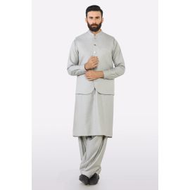 Beige Shalwar Kameez with Waistcoat