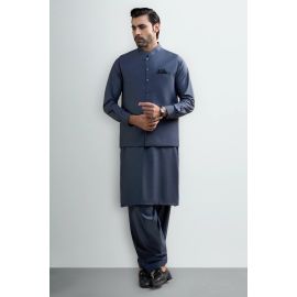 Grey Shalwar Kameez with Waistcoat