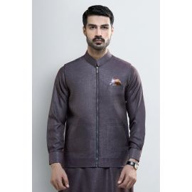Purple Shalwar Kameez with Waistcoat