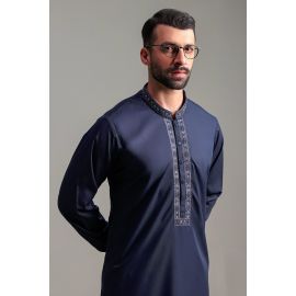 Navy Blue Wash & Wear Shalwar Kameez