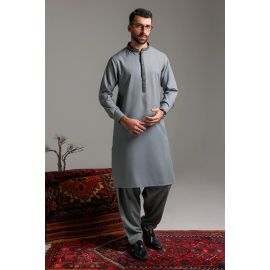 Dark Grey Wash & Wear Shalwar Kameez