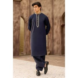 Navy Blue Wash & Wear Shalwar Kameez