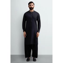 Black Wash & Wear Shalwar Kameez