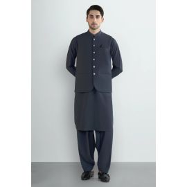 Charcoal Shalwar Kameez with Waistcoat