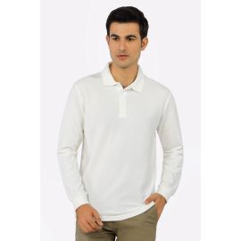 White Long Sleeves Polo