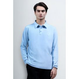 Ice Blue Long Sleeves Polo