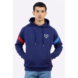 Blue Embroidered Logo Pullover Hoodie