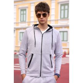 Heather Grey Zip-Up Hoodie