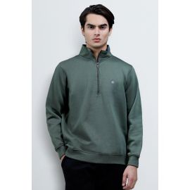 Khaki Zipper Sweatshirt