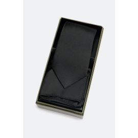 Black Tie With Pocket Square