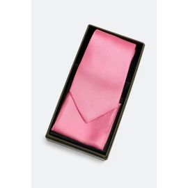 Pink Tie With Pocket Square