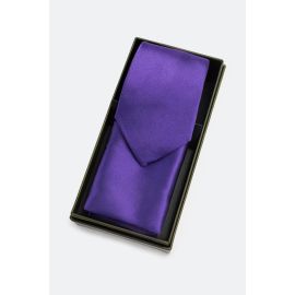 Purple Tie With Pocket Square