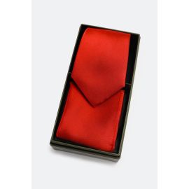 Red Tie With Pocket Square